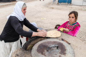 A traditional bread oven built by Yezidis in a Sharya camp.