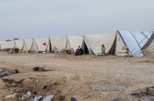 An informal camp, which has no running water or electricity.