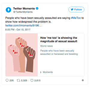 Twitter Moment capturing #metoo 2017